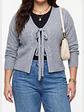 Cardigan Mujer Tejido Trenzado Corto Con Lazos Casual - Miniatura 7