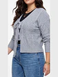 Cardigan Mujer Tejido Trenzado Corto Con Lazos Casual - Miniatura 9