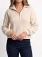 Sweater Tejido con Medio Cierre Metálico y Cuello Alto - Miniatura 8