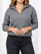 Sweater Tejido con Medio Cierre Metálico y Cuello Alto - Miniatura 9