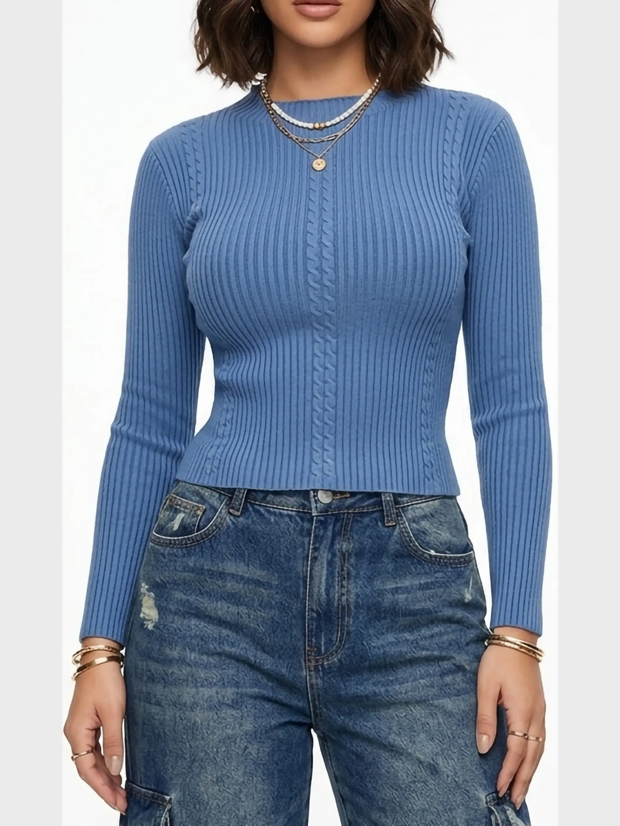 Sweater Canale Trenzas Semi Crop  4