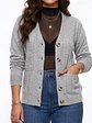 Cardigan Sweater Con Botones Bolsillos Chaleco Tejido Mujer - Miniatura 3