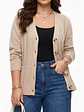 Cardigan Sweater Con Botones Bolsillos Chaleco Tejido Mujer - Miniatura 16