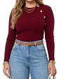 Sweater Rib Acanalado Ajustado Botones Dorados Fino - Miniatura 10