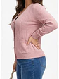 Cardigan Sweater Con Botones Bolsillos Chaleco Tejido Mujer - Miniatura 17