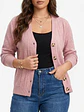 Cardigan Sweater Con Botones Bolsillos Chaleco Tejido Mujer - Miniatura 18