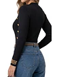 Sweater Rib Acanalado Ajustado Botones Dorados Fino - Miniatura 12