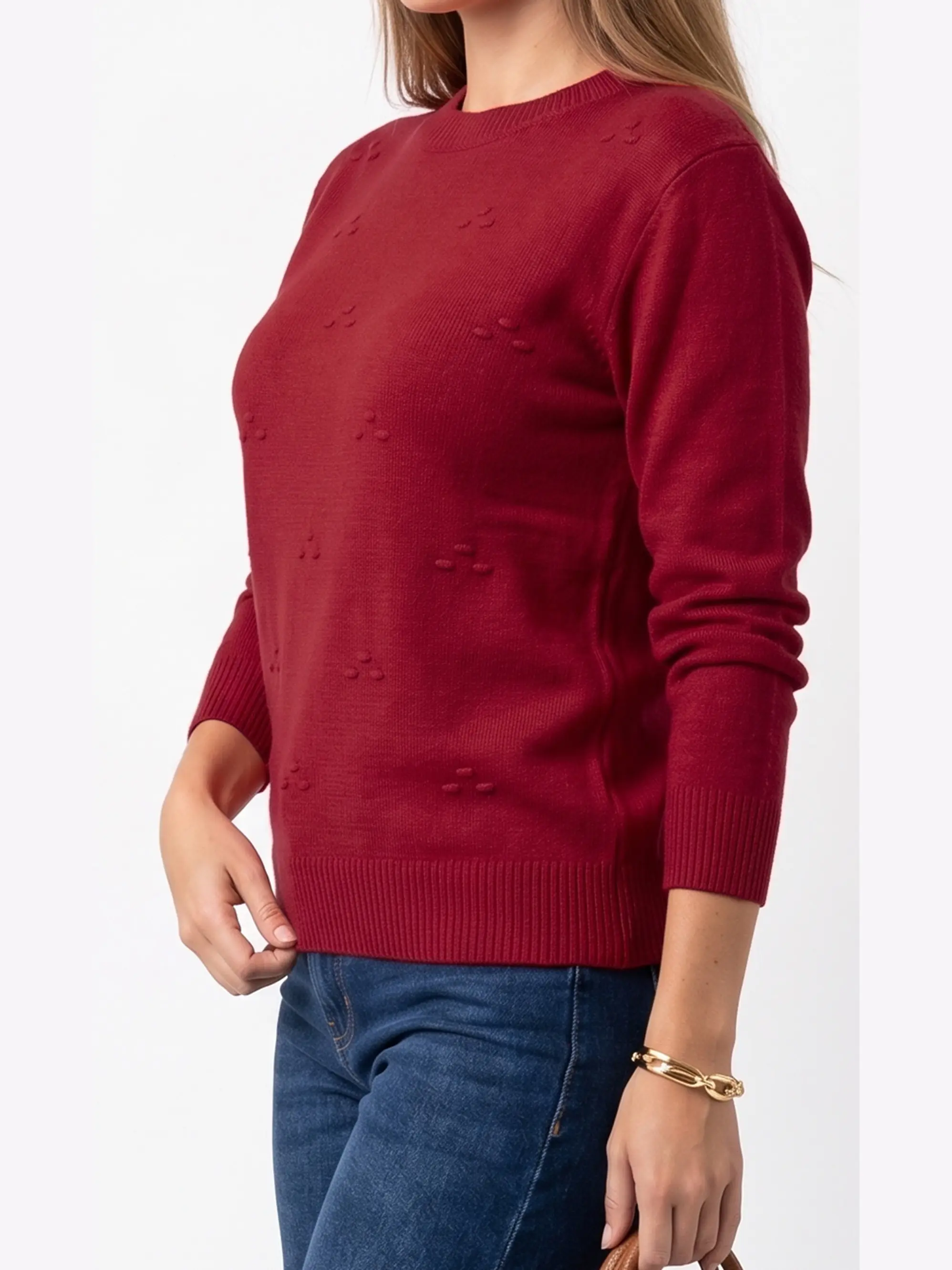 Sweater Tejido Cuello Medio con Detalles en Relieve 11