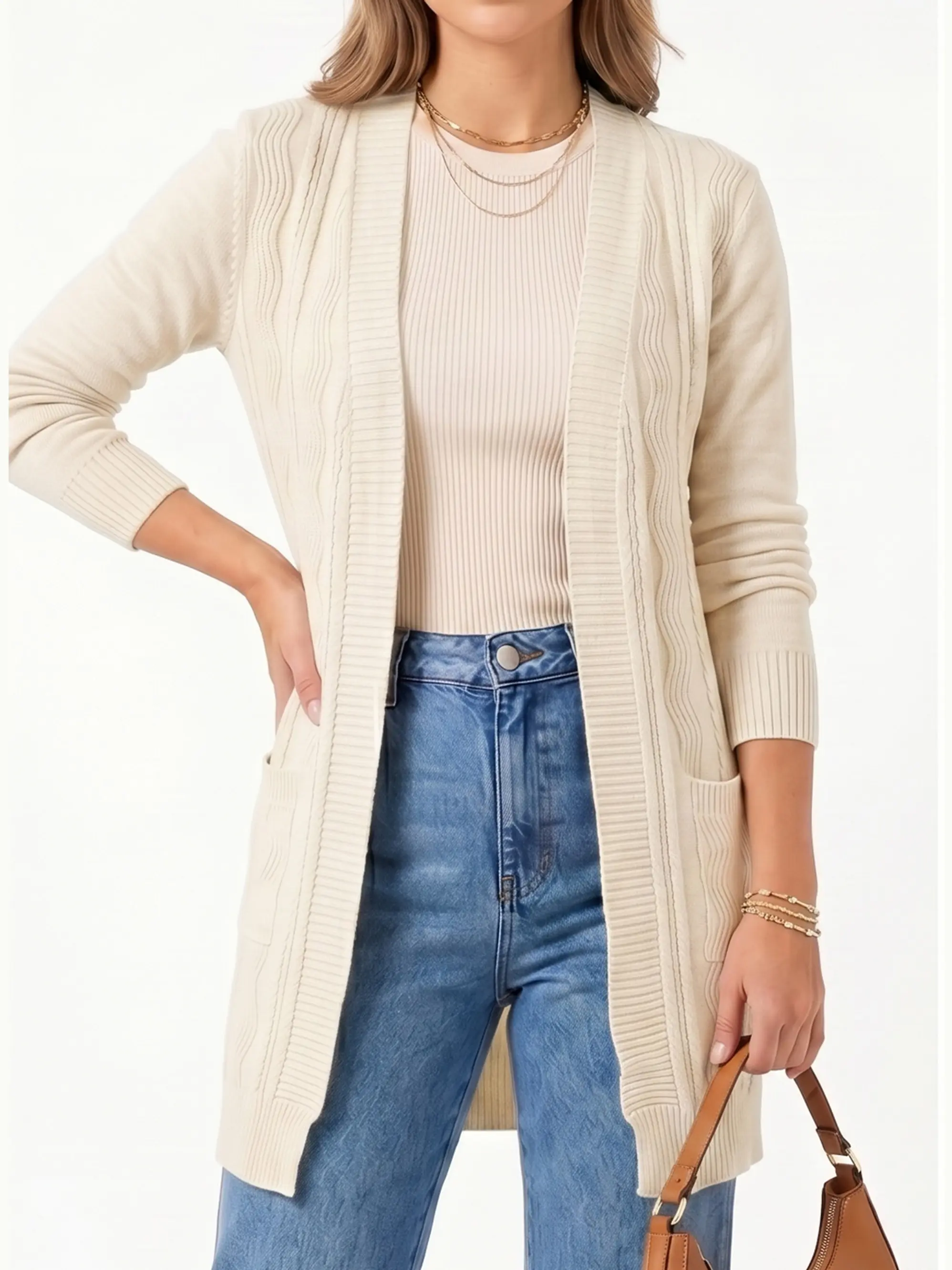 Cardigán spandex invierno texturado Anis colores 1