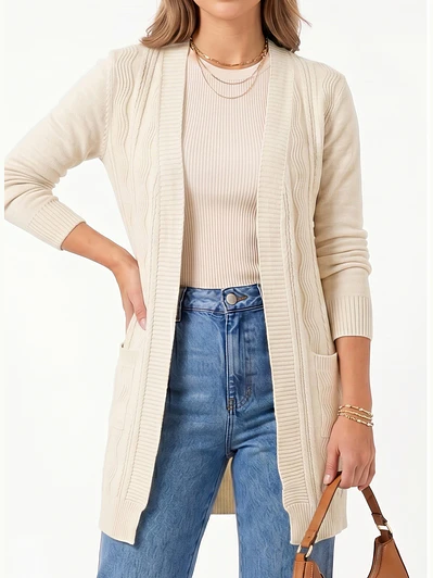 Cardigán spandex invierno texturado Anis colores