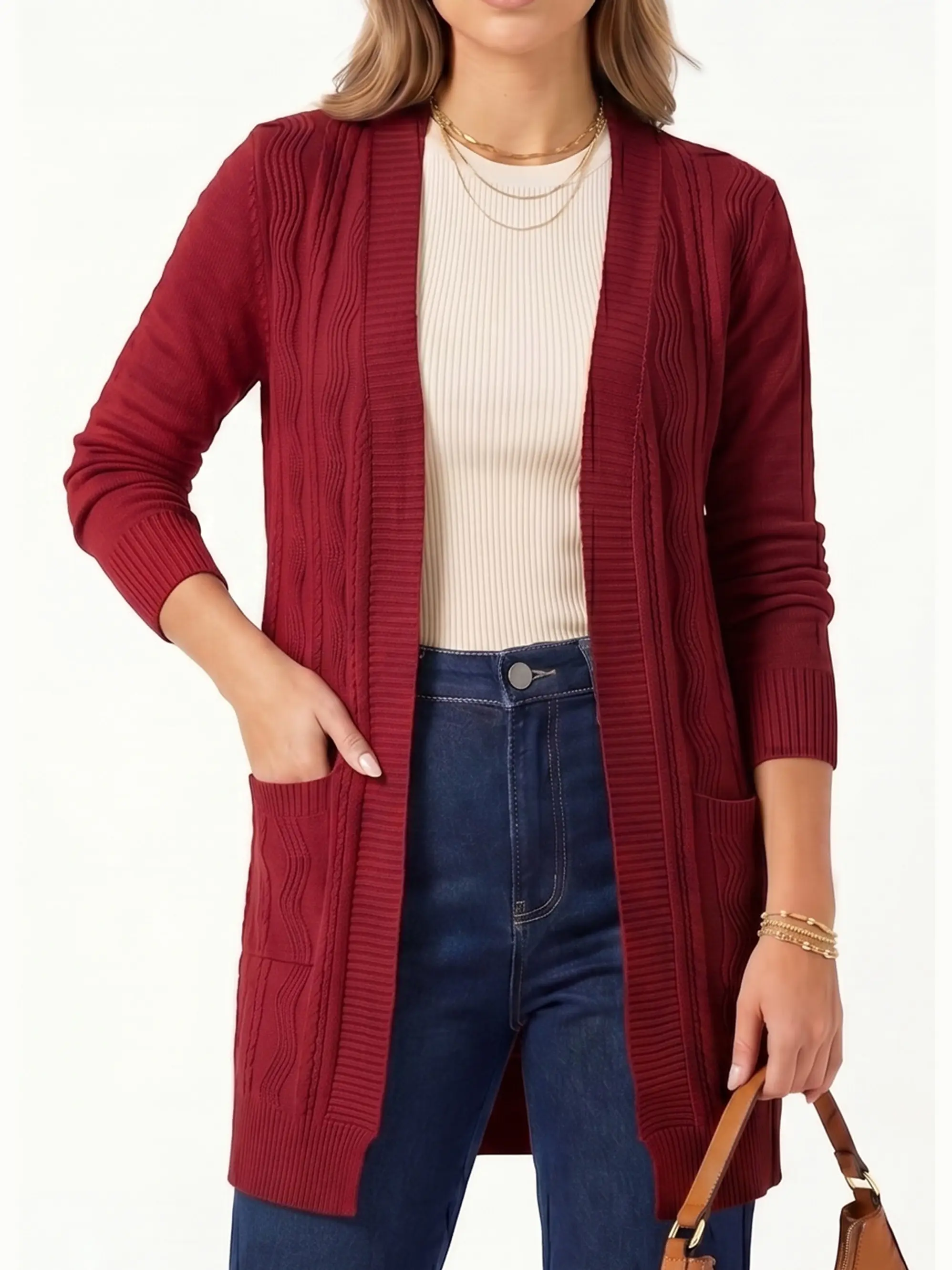 Cardigán spandex invierno texturado Anis colores 5