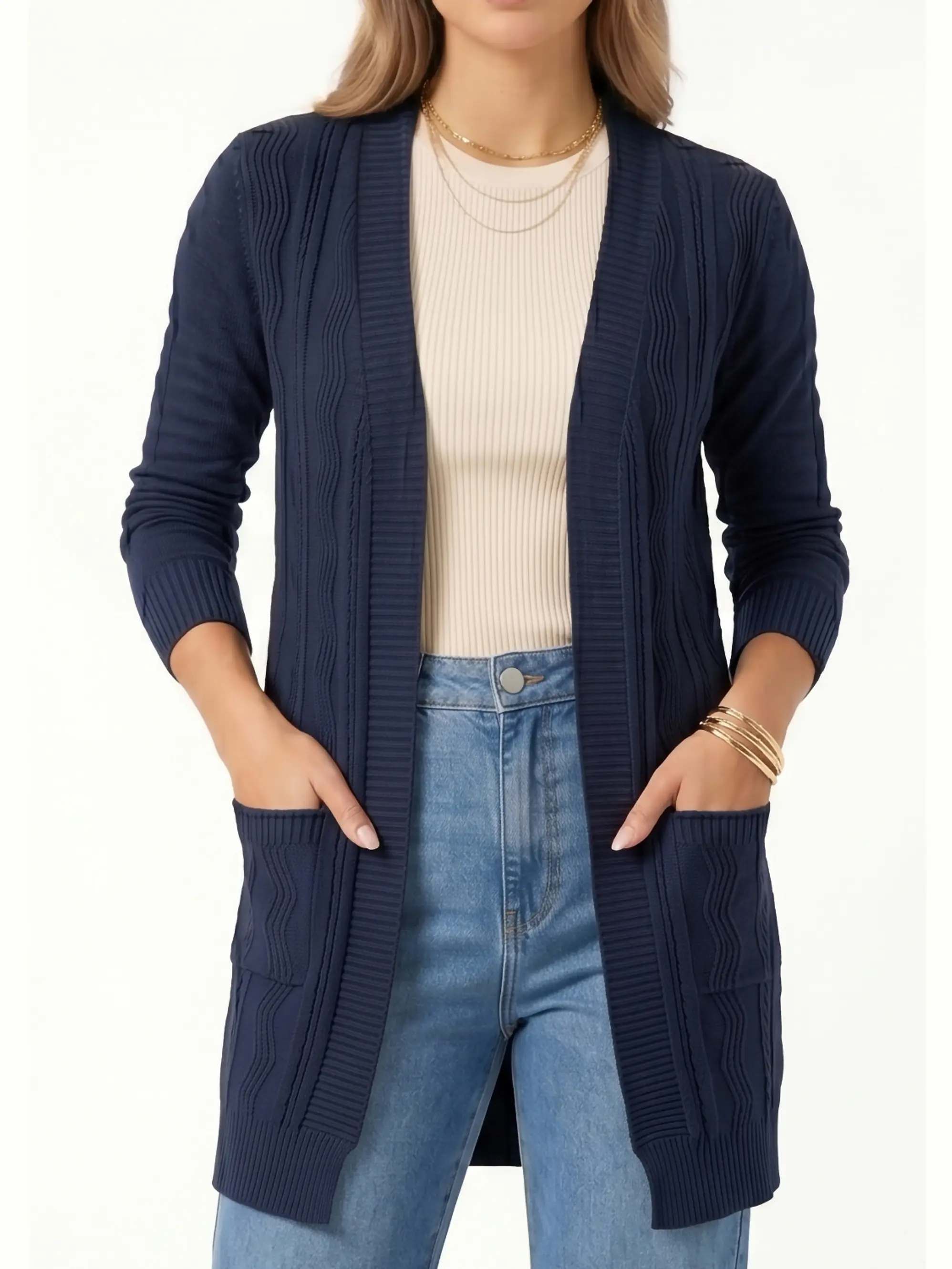 Cardigán spandex invierno texturado Anis colores 7