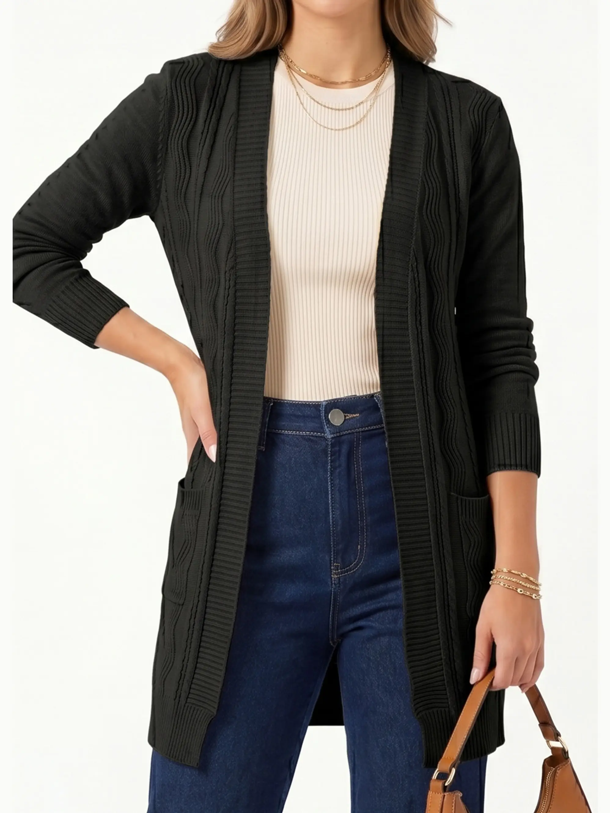 Cardigán spandex invierno texturado Anis colores 9