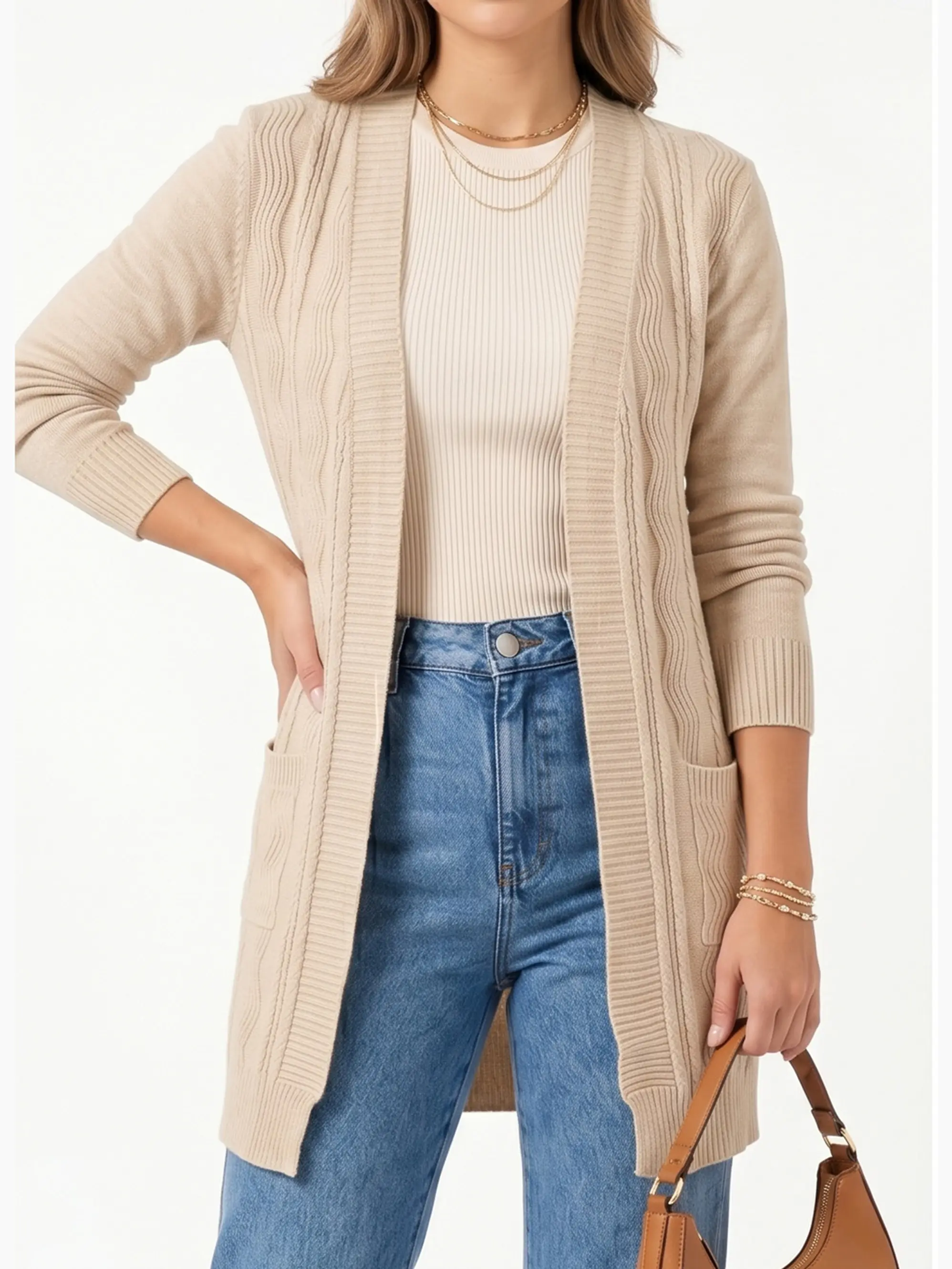 Cardigán spandex invierno texturado Anis colores 11