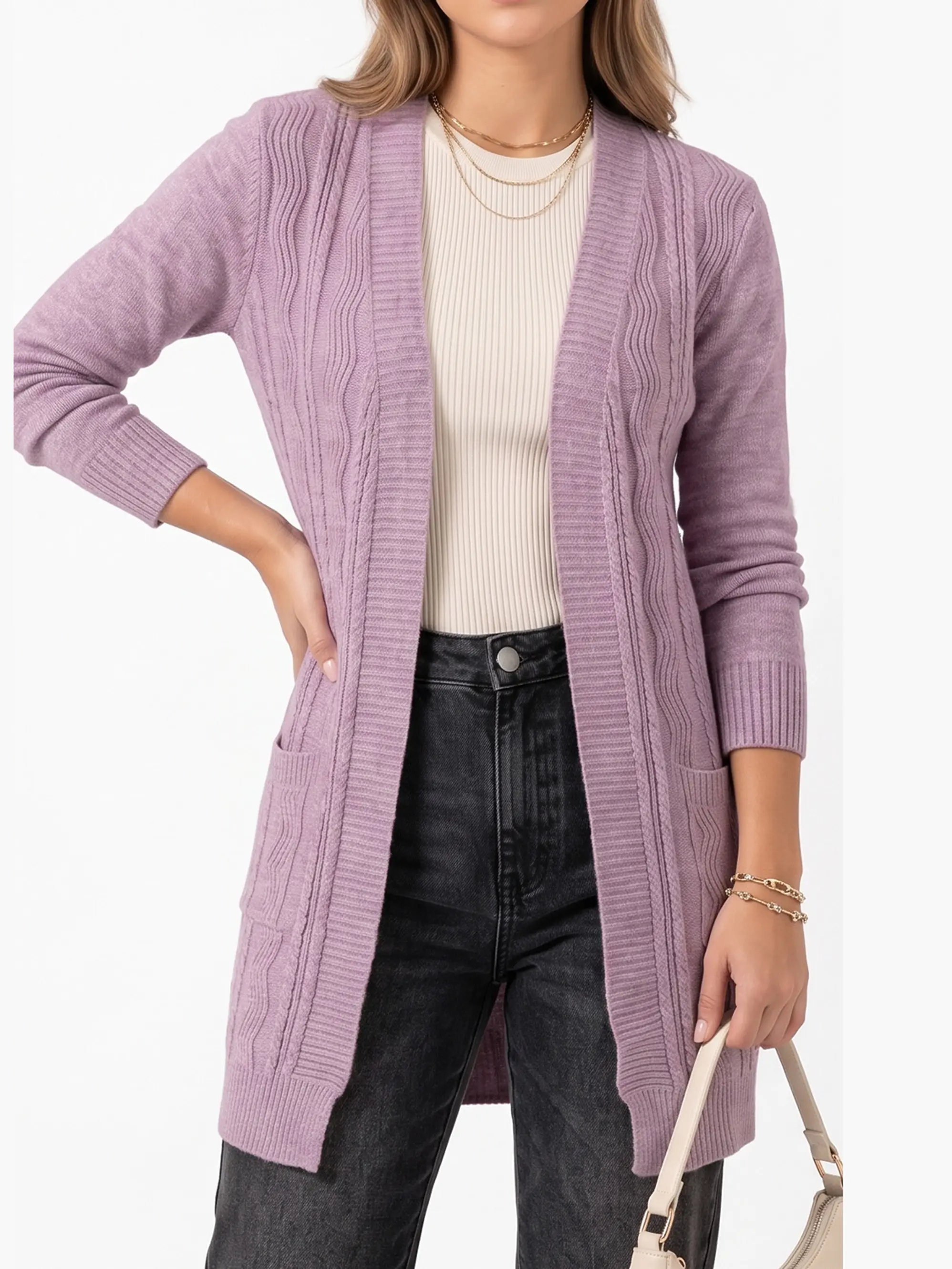 Cardigán spandex invierno texturado Anis colores 13