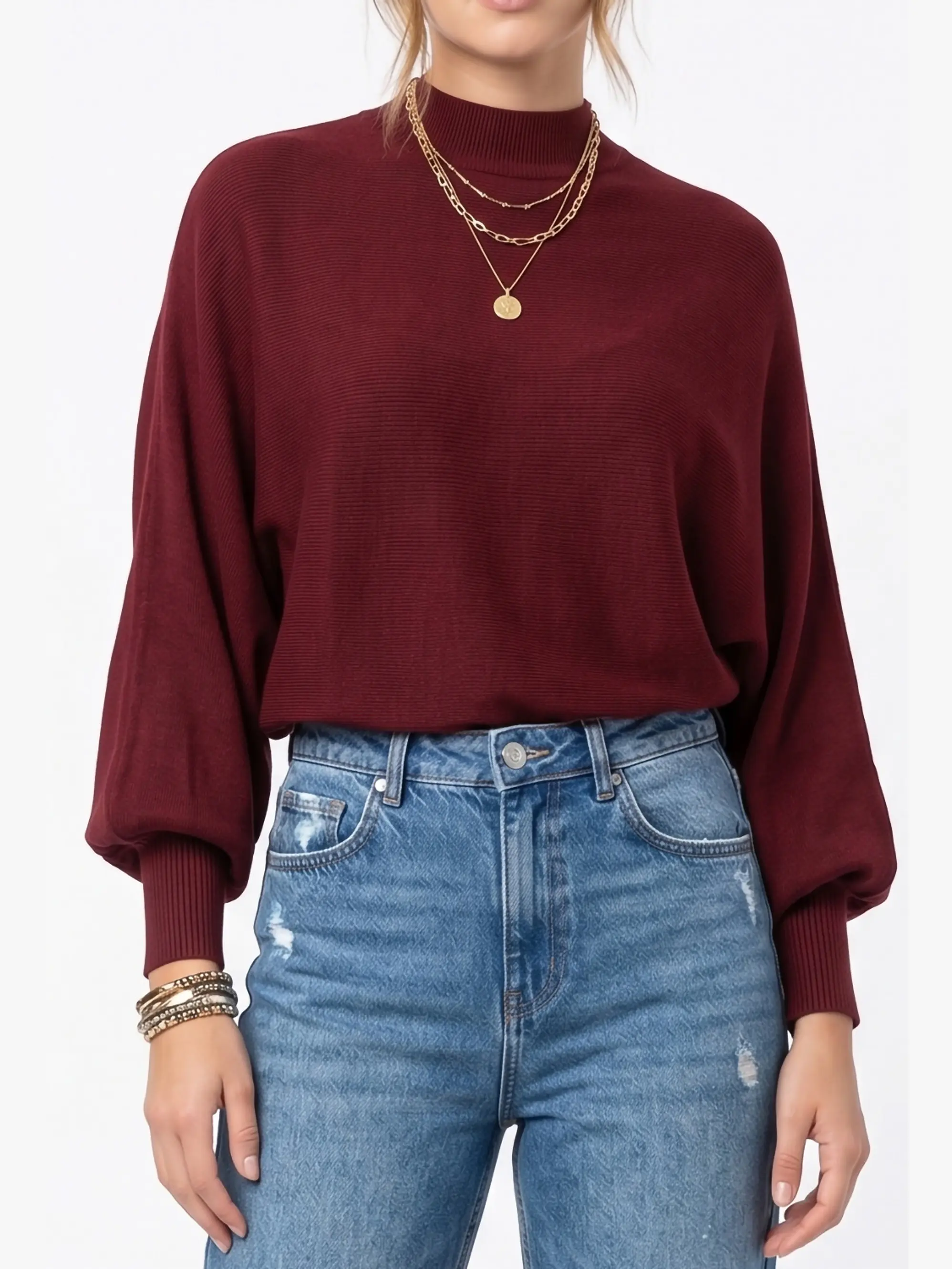 Sweater Pullover Mujer Manga globo colores 3