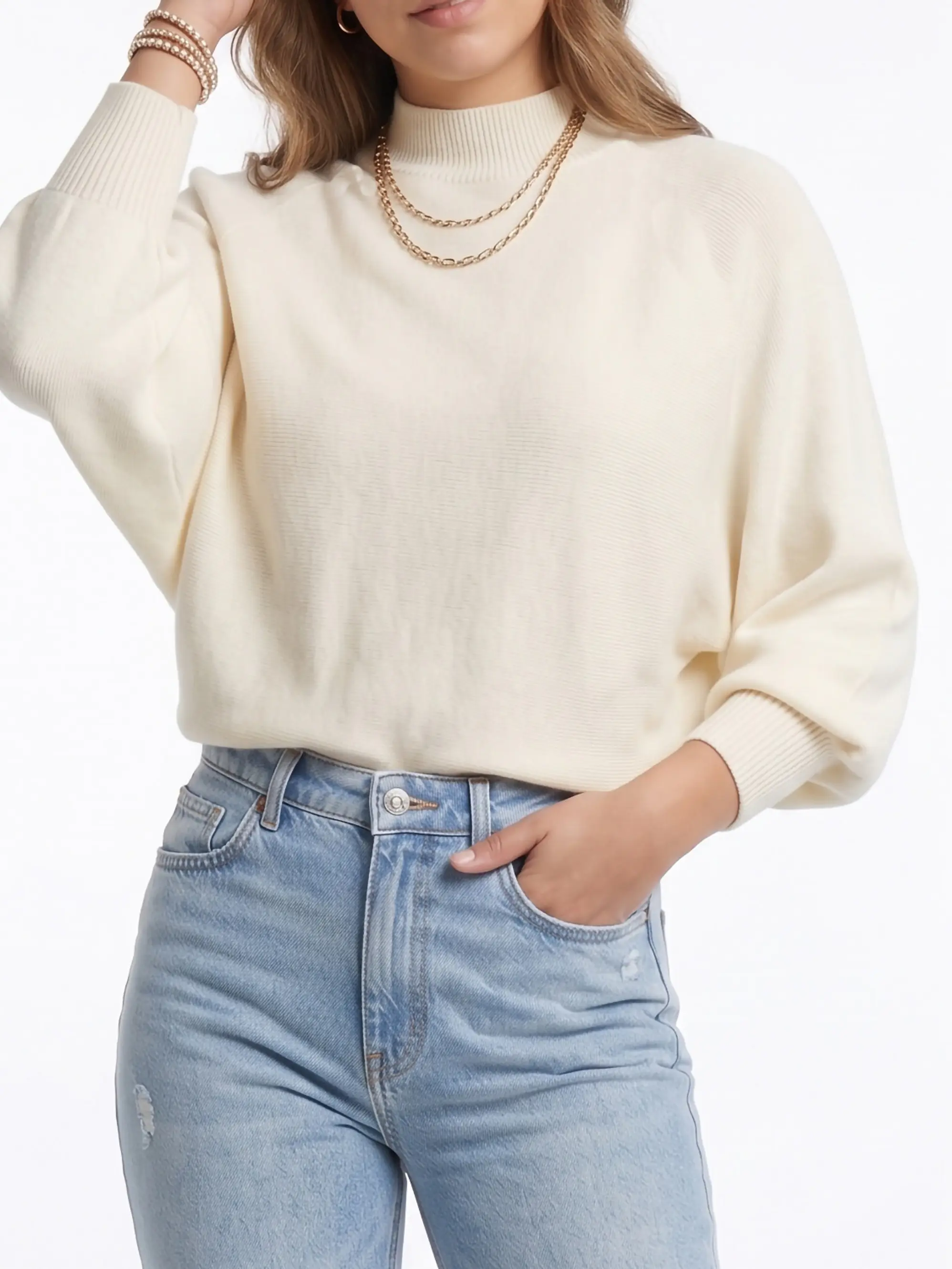 Sweater Pullover Mujer Manga globo colores 8