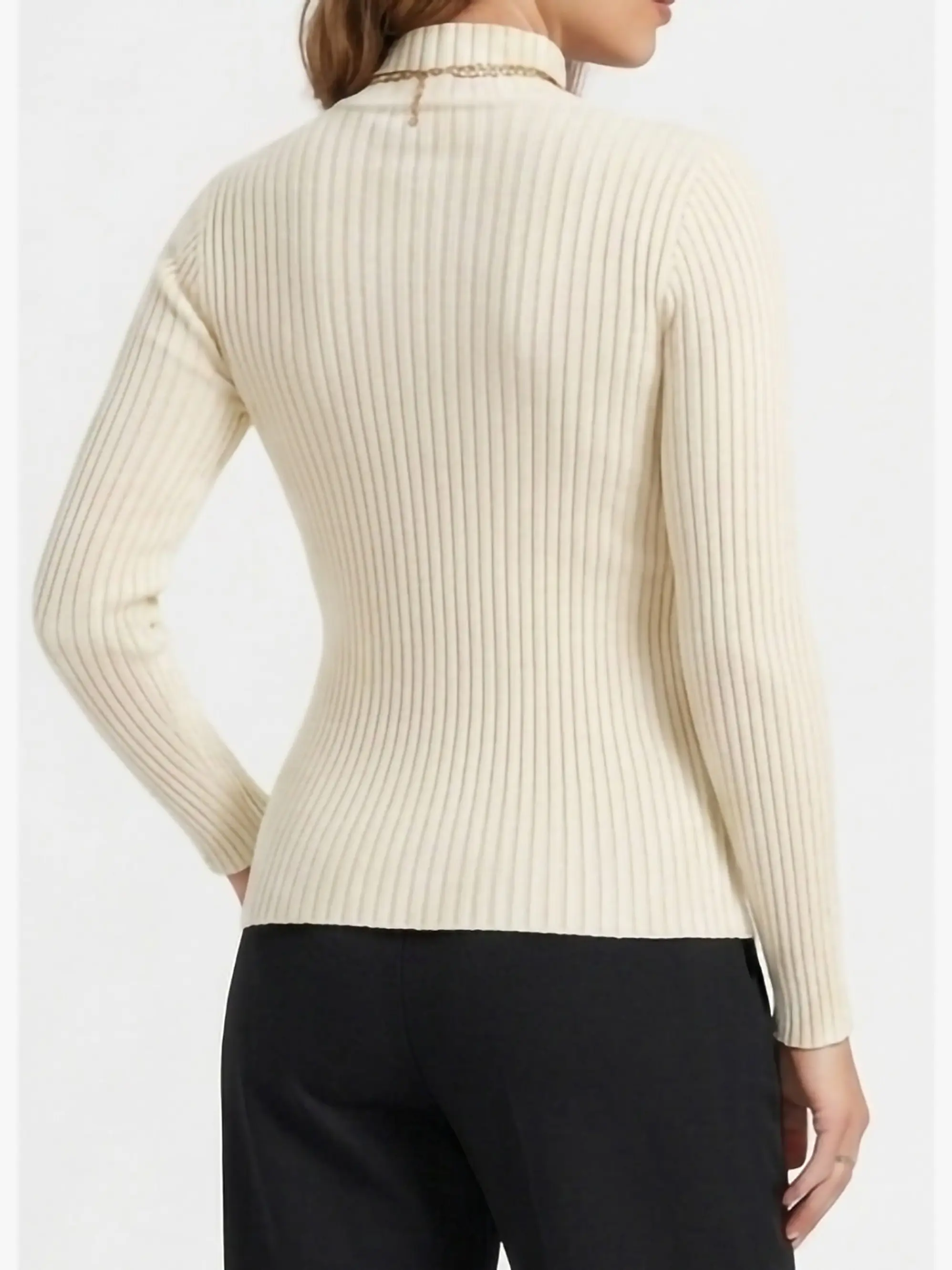 Sweater mujer Morley Cuello Alto con lineasFrontal 3