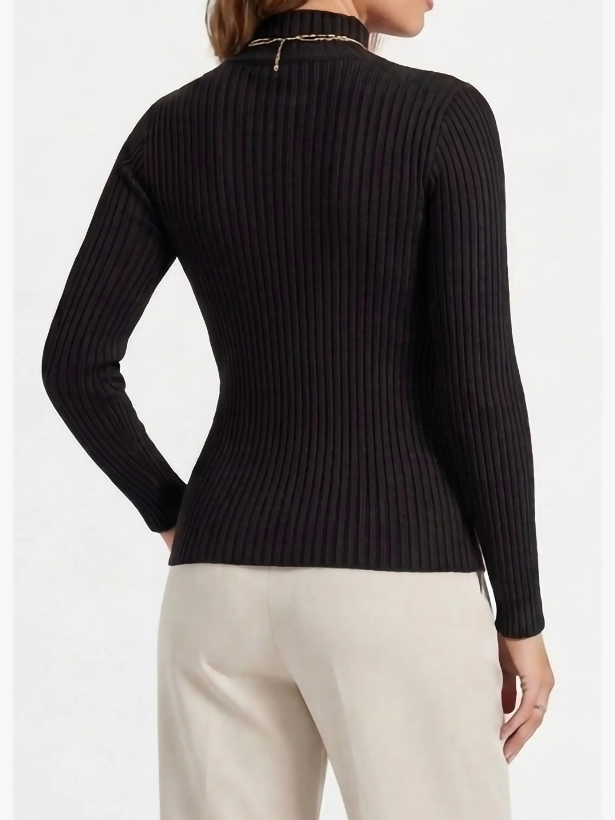 Sweater mujer Morley Cuello Alto con lineasFrontal 8