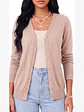 Cardigan Clasico Mujer Botones Escote V Chaleco Liso - Miniatura 4