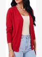 Cardigan Clasico Mujer Botones Escote V Chaleco Liso - Miniatura 5