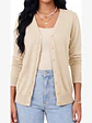 Cardigan Clasico Mujer Botones Escote V Chaleco Liso - Miniatura 9