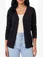 Cardigan Clasico Mujer Botones Escote V Chaleco Liso - Miniatura 12