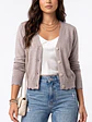 Chaleco Cardigan Mujer Corto Botones Tejido Fino Con Ondas - Miniatura 1