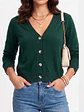 Chaleco Cardigan Mujer Corto Botones Tejido Fino Con Ondas - Miniatura 4