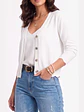 Chaleco Cardigan Mujer Corto Botones Tejido Fino Con Ondas - Miniatura 7
