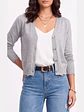 Chaleco Cardigan Mujer Corto Botones Tejido Fino Con Ondas - Miniatura 10