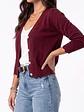 Chaleco Cardigan Mujer Corto Botones Tejido Fino Con Ondas - Miniatura 12