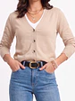 Chaleco Cardigan Mujer Corto Botones Tejido Fino Con Ondas - Miniatura 14