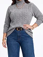 Sweater cuello alto mujer Chenille Luciana - Miniatura 3