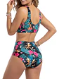 Bikini tiro alto mujer Malia Verde + Kimono - Miniatura 3