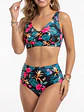 Bikini tiro alto mujer Malia Verde + Kimono - Miniatura 2