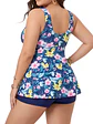 Tankini mujer short azul floral - Miniatura 5