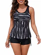 Tankini mujer short straps deportivo bicolor - Miniatura 3