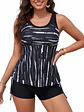 Tankini mujer short straps deportivo bicolor - Miniatura 4