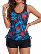 Tankini mujer short straps deportivo estampado - Miniatura 4