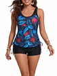 Tankini mujer short straps deportivo estampado - Miniatura 1