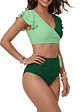 Bikini tiro alto top vuelos en V milena Verde - Miniatura 4