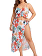 Bikini tiro alto tropical blanco + pareo - Miniatura 2