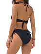 Traje de baño trikini negro cut out con amarras - Miniatura 2