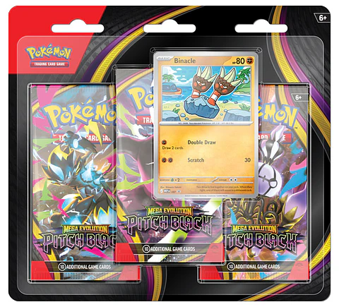 Pokemon TCG: Mega Evolution Pitch Black - 3 Pack Blister Inglés