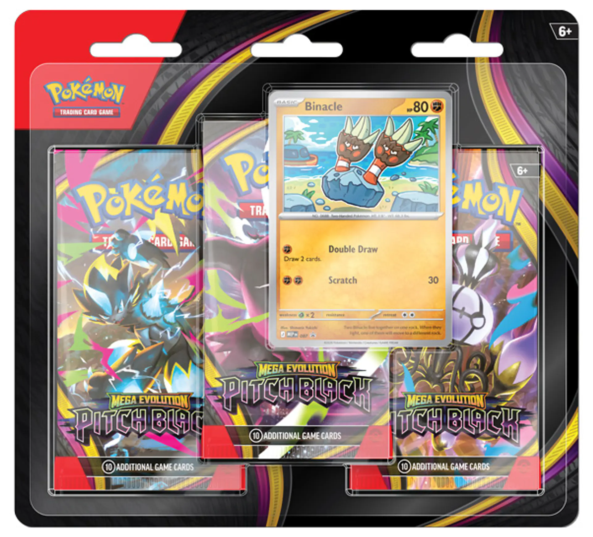 Mega Evolution Pitch Black - 3 Pack Blister Inglés 1