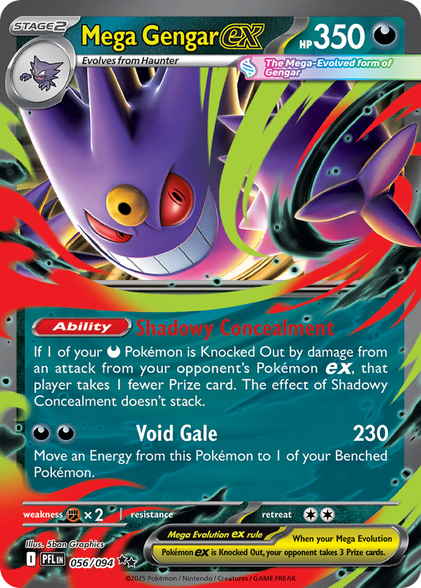 Mega Gengar ex - Phantasmal Flames 1