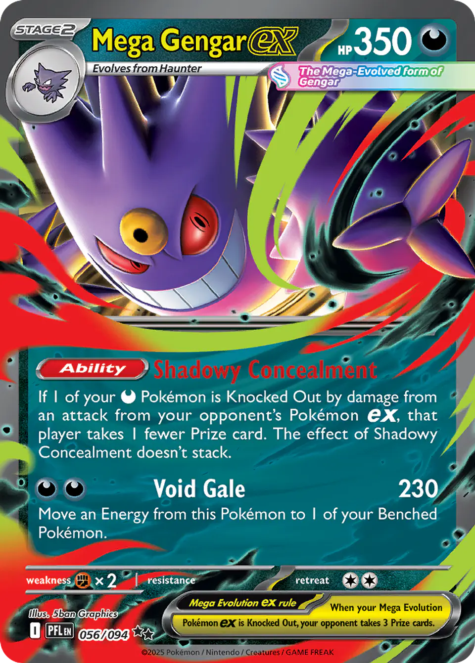 Mega Gengar ex - Phantasmal Flames 1