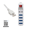 Alargador 4 enchufes y 2 usb Philco 1,5 mt con interruptor