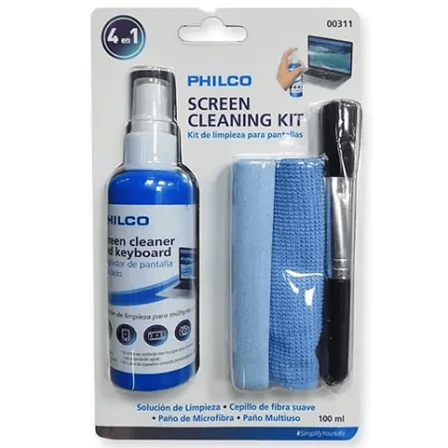 Kit de Limpieza de pantallas 4 en 1 Philco 00311